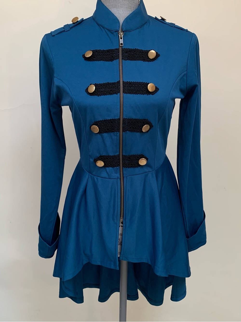 Steampunk Goth Medieval Pirate Renaissance Military Tailcoat Jacket Women’s S